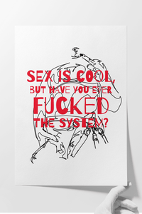 Sex Is Cool But Have You Ever Fucked The System - Art Print